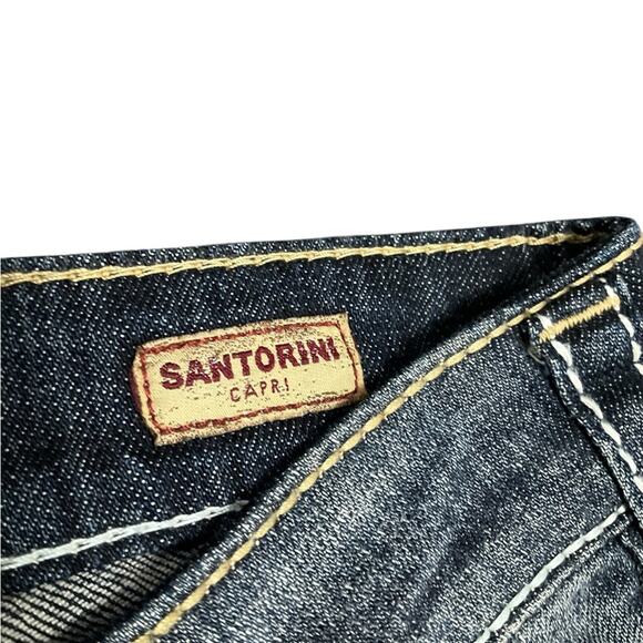 Silver Jeans Women’s Santorini Capri Blue Denim Distressed Size 25 - Picture 7 of 11